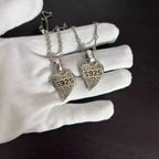 S925 Silver Black Enamel Fleur De Lis Heart Necklace™