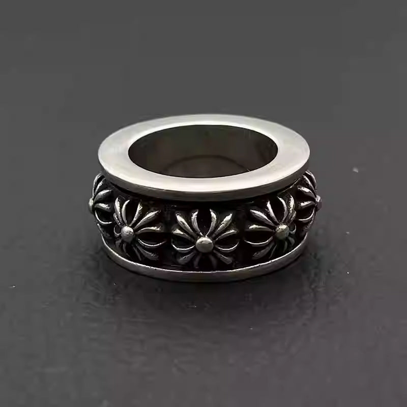 S925 Silver Rotating Flower Cross Ring™