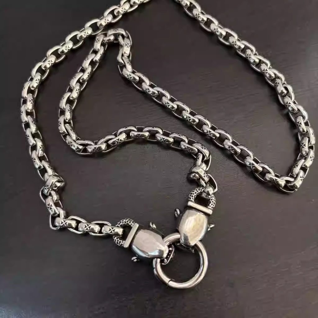 S925 Silver Double Leopard Head Link Necklace™