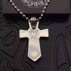 S925 Silver Engraved Thick Cross Pendant Necklace™