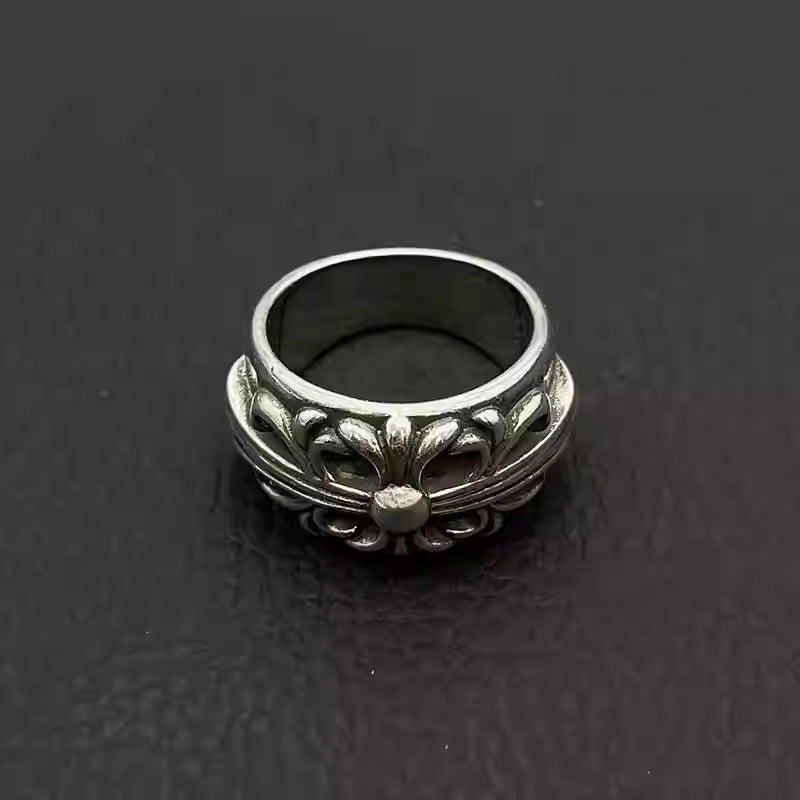 S925 Silver Ornate Flower Cross Ring™