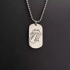 S925 Silver Tongue Logo Typography Dog Tag Necklace™
