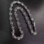 S925 Silver Flower Cross Square Bead Link Necklace™