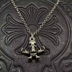 S925 Silver Skull Figure Charm Necklace™