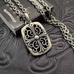 S925 Silver Black Inlay Ornate Cross Pendant Necklace™