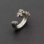S925 Silver Triple Fleur Cross Open Ring™