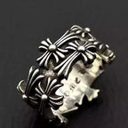 S925 Silver Double Row Flower Cross Ring™