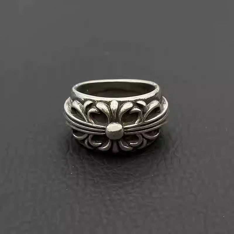 S925 Silver Ornate Flower Cross Ring™
