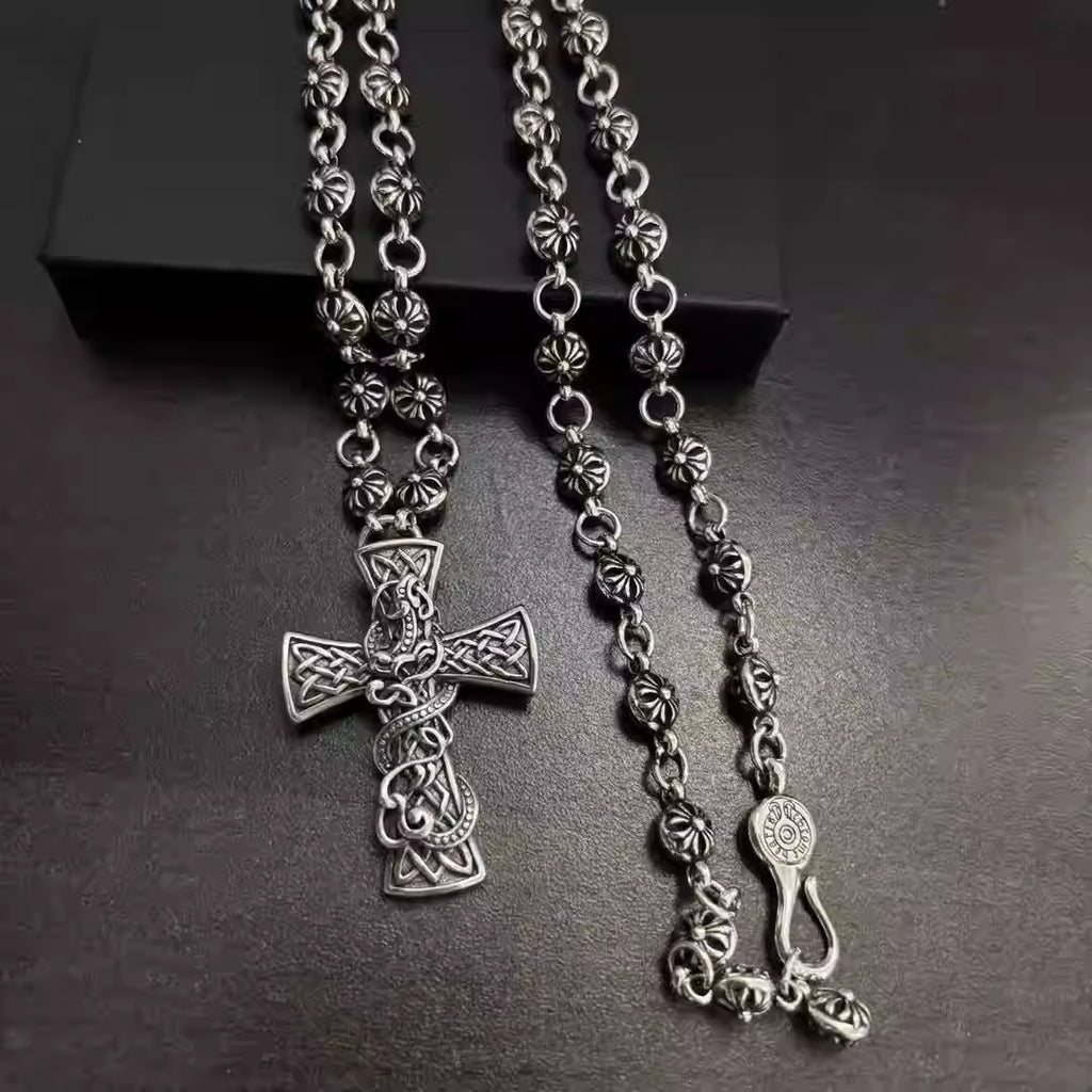 S925 Silver Vine Cross Pendant Necklace™