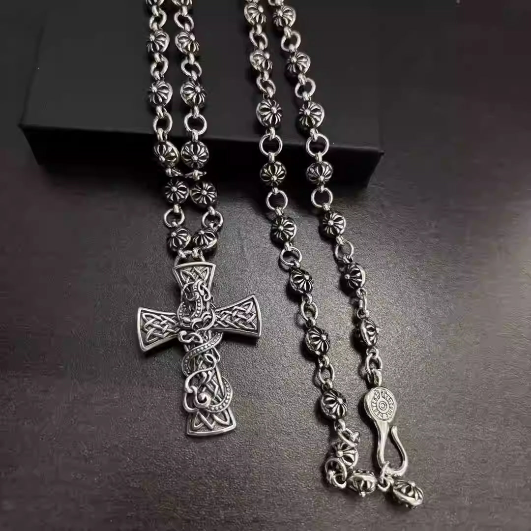 S925 Silver Vine Cross Pendant Necklace™