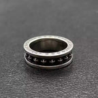 S925 Silver Black Inlay Cross Band Ring™