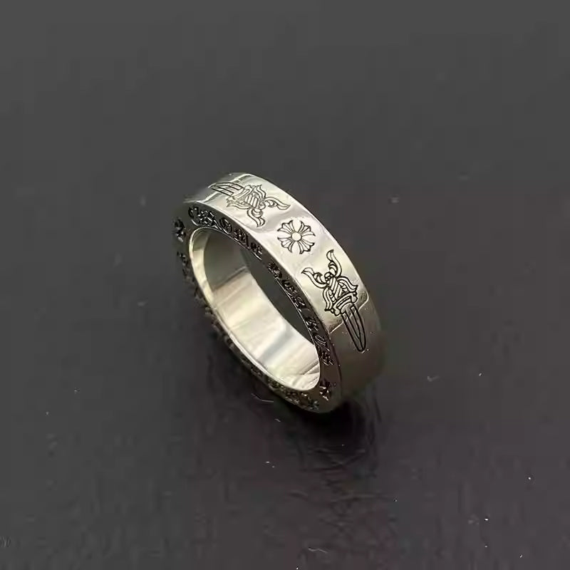 S925 Silver Typography Logo Dagger Ring™