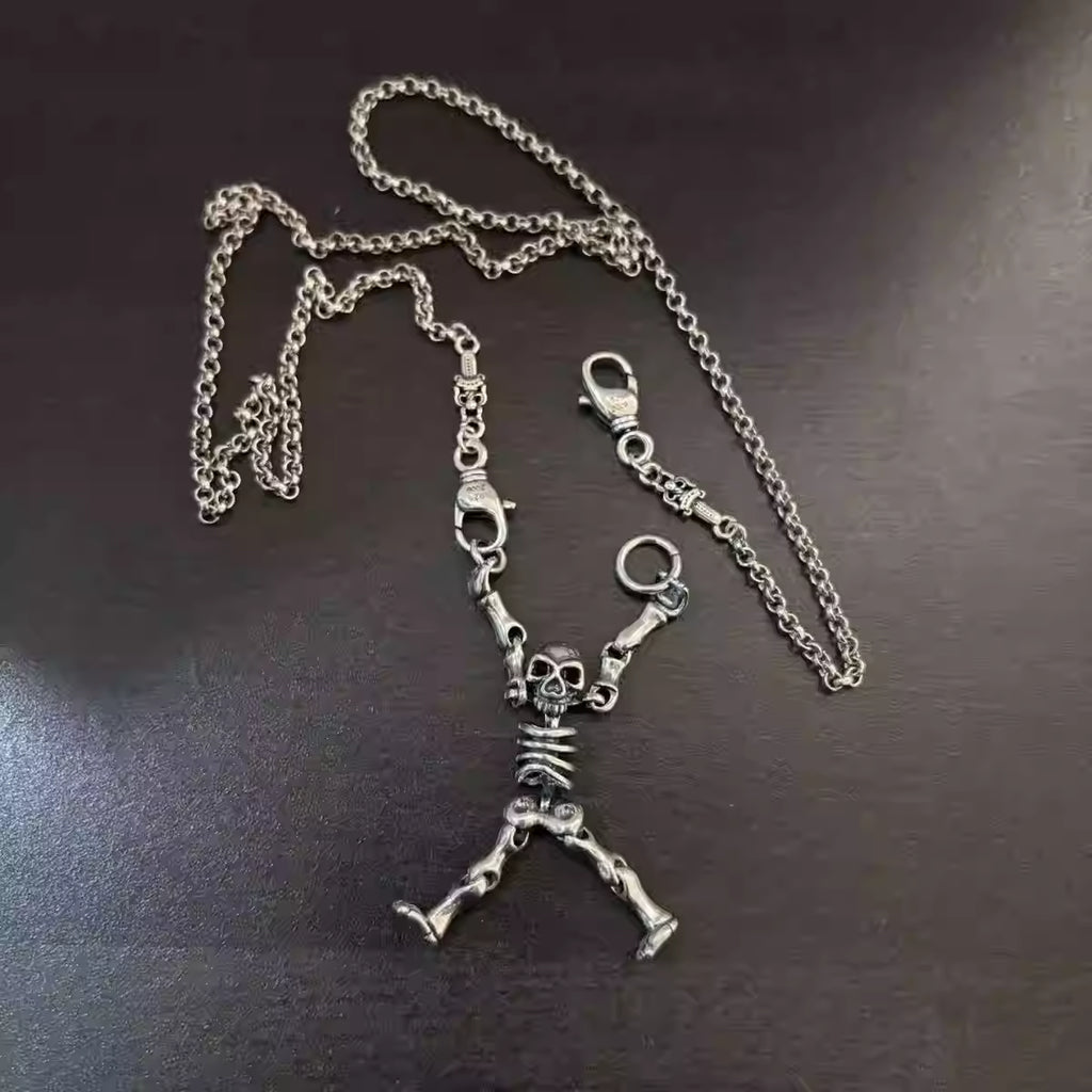 S925 Silver Hanging Skeleton Pendant Necklace™