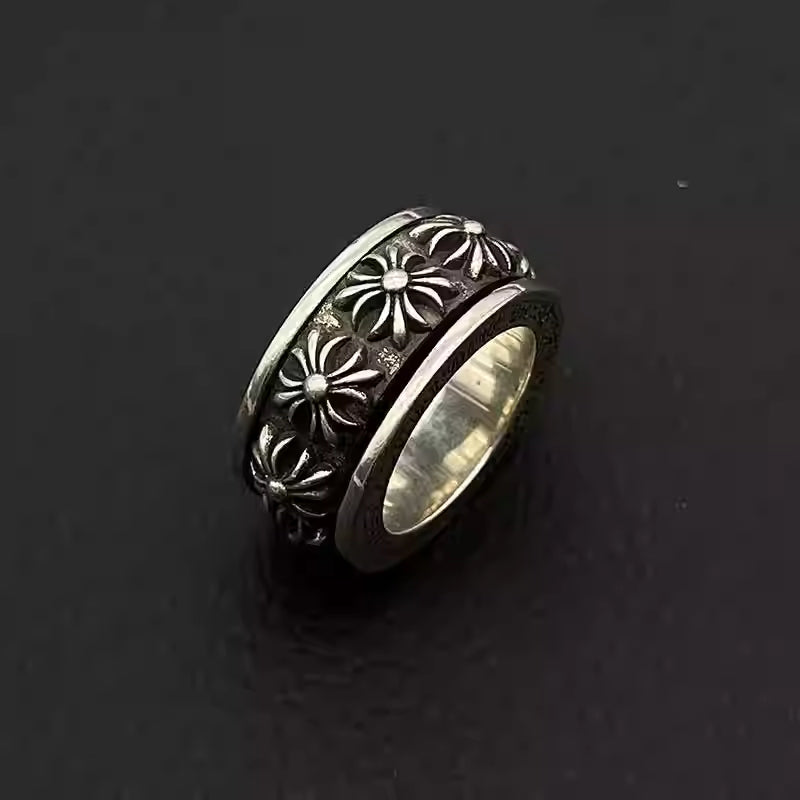 S925 Silver Rotating Flower Cross Ring™