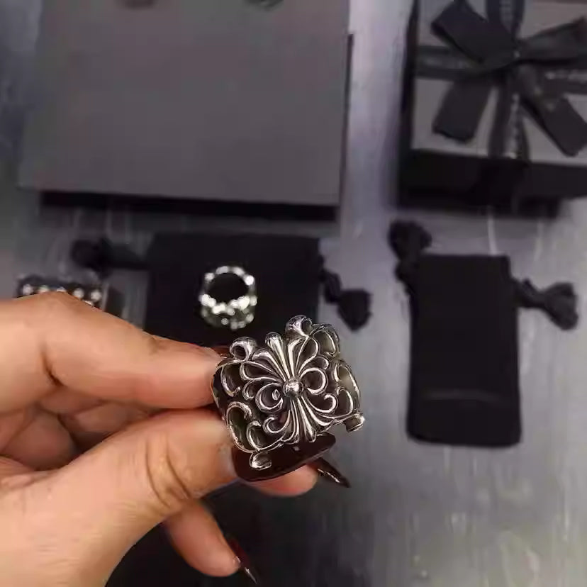 S925 Silver Wide Fleur De Lis Cross Ring™