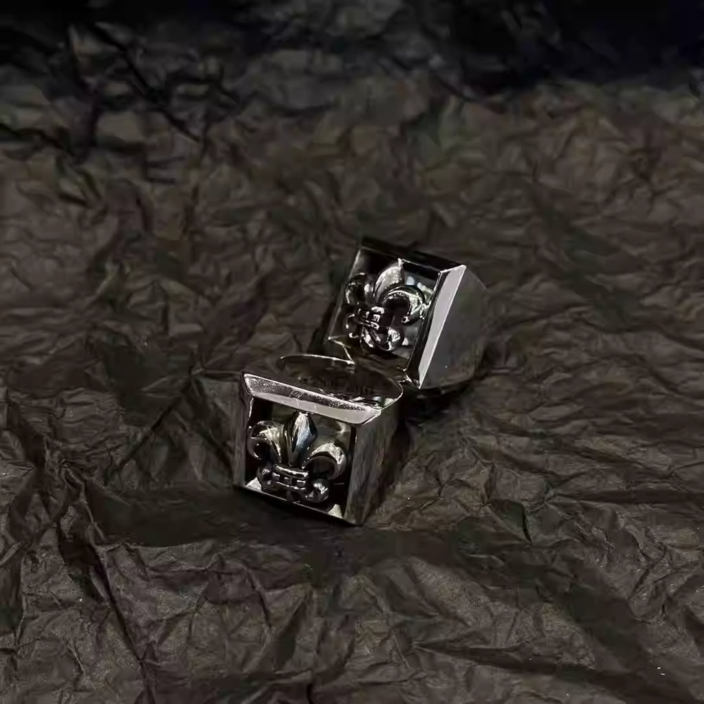 S925 Silver Fleur De Lis Square Ring™