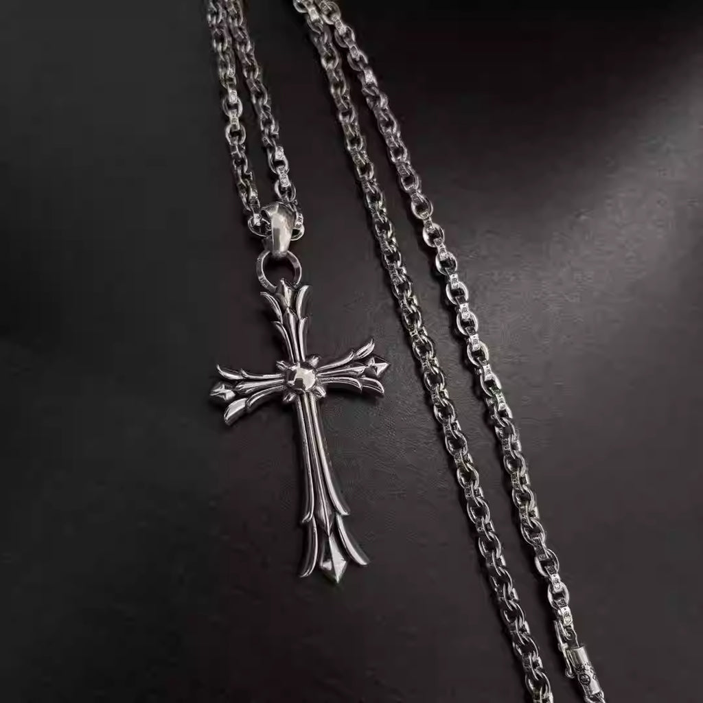 S925 Silver Flared Cross Pendant Necklace™