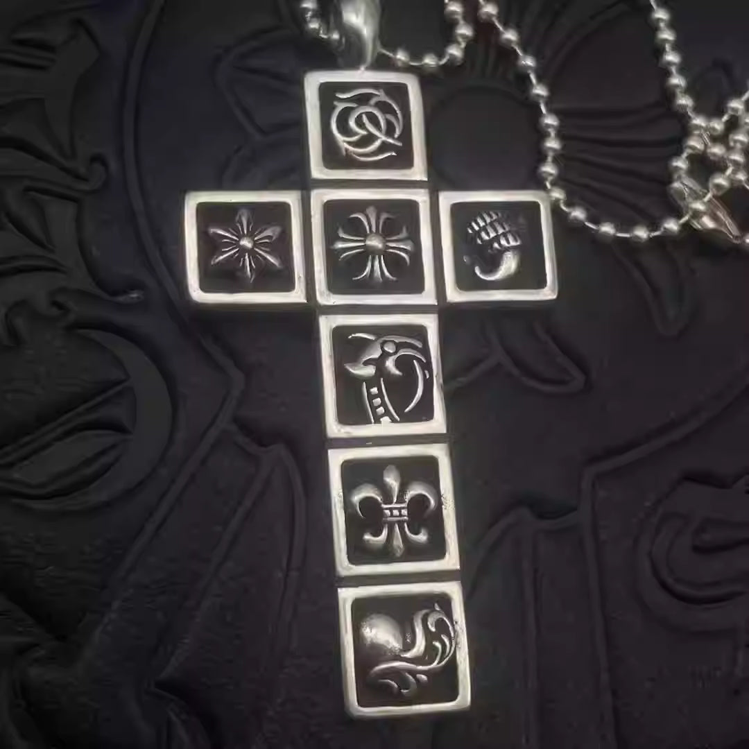 S925 Silver Mixed Icon Cross Pendant Necklace™