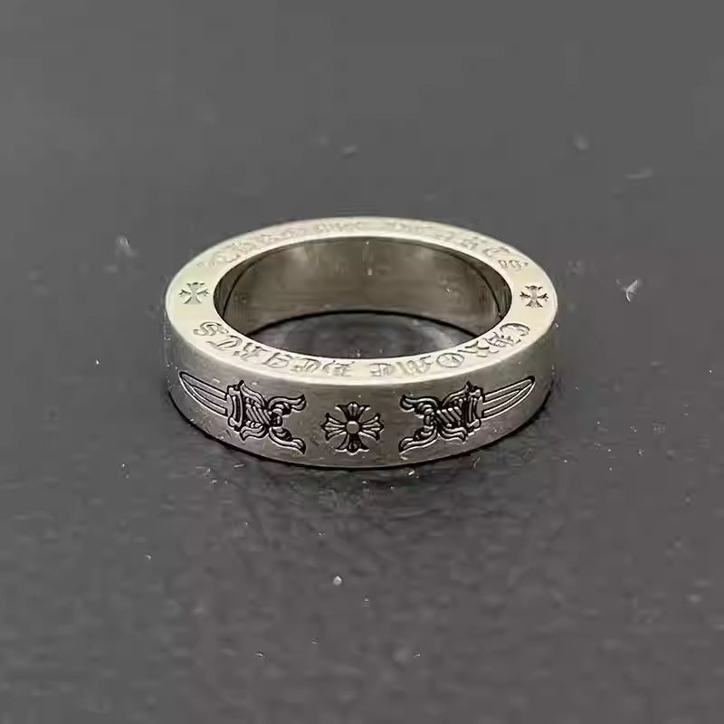 S925 Silver Typography Logo Dagger Ring™