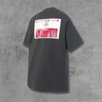 Red Banner Flower Cross Black T-Shirt™