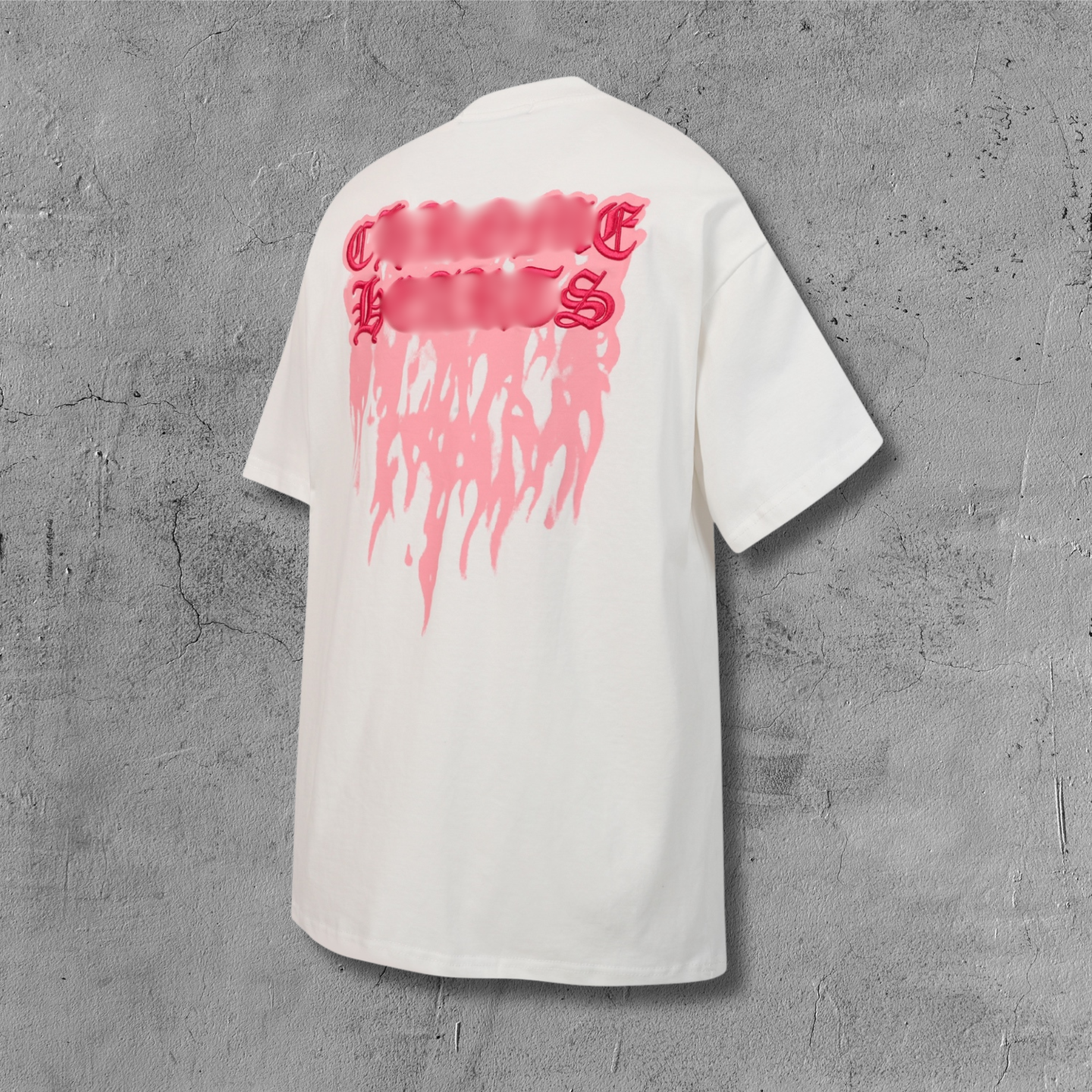 Pink Drip Script Logo White T-Shirt™