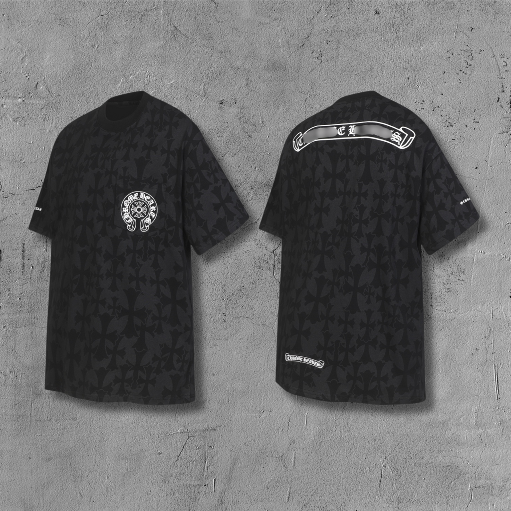 Monogram Cross Print Black T-Shirt™