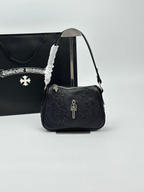 Silver Dagger Black Leather Cross Patch Handbag™
