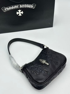 Silver Dagger Black Leather Cross Patch Handbag™