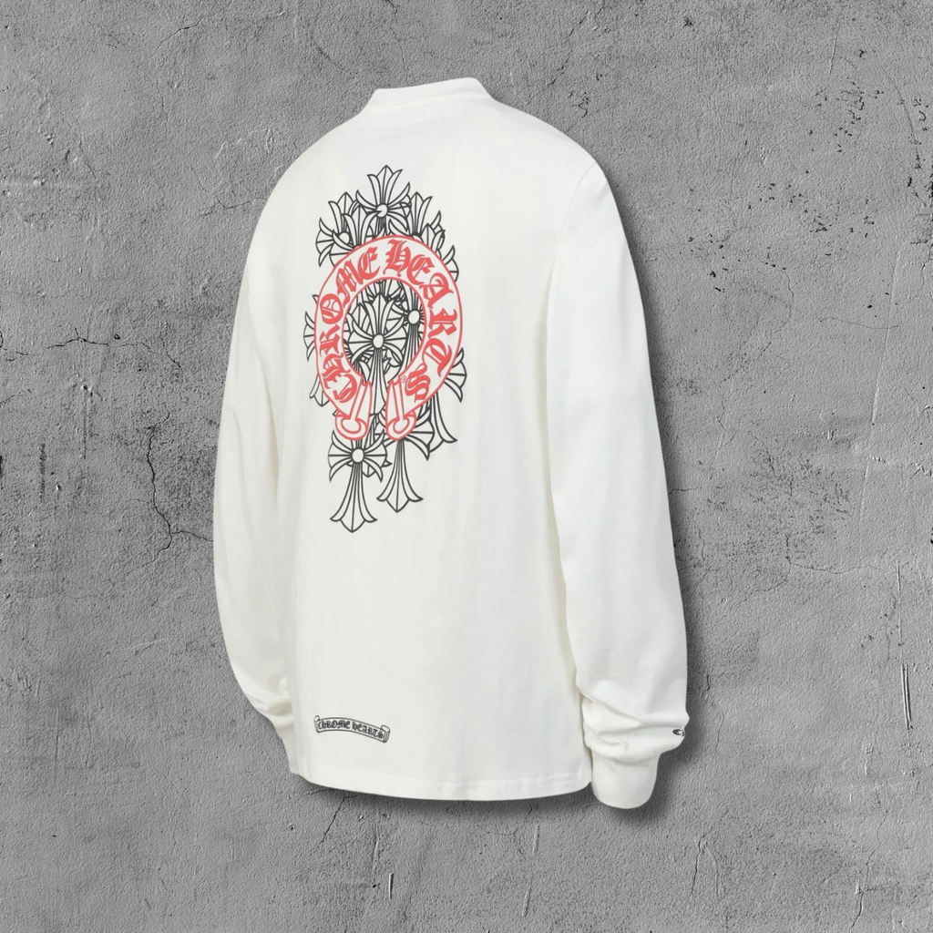 Red Horse Shoe Logo White Long Sleeve™