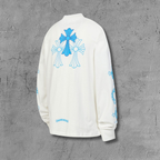 Blue Triple Cross White Long Sleeve™