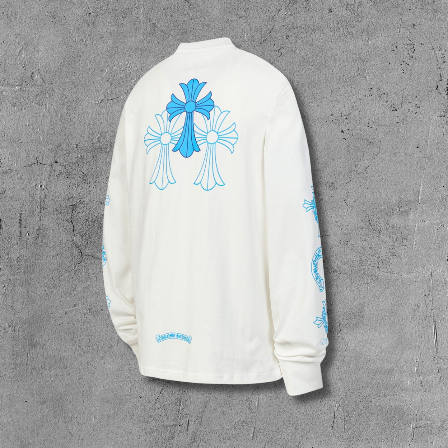 Blue Triple Cross White Long Sleeve™