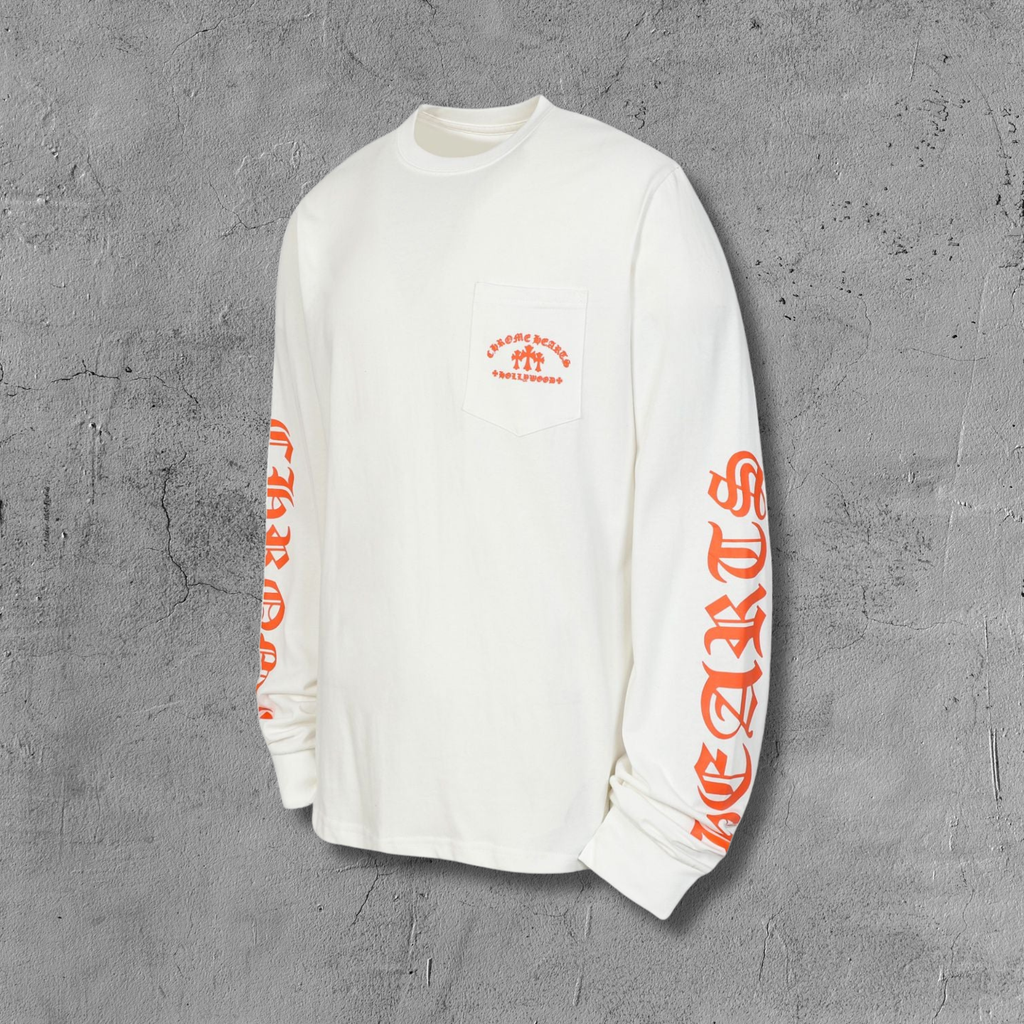Hollywood Orange Triple Cross White Long Sleeve™