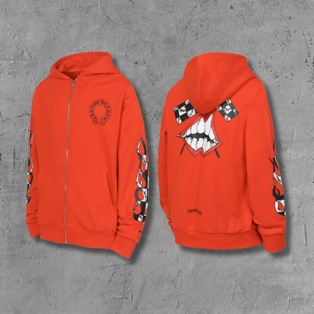 M-Boy Flames Red Full Zip Hoodie™