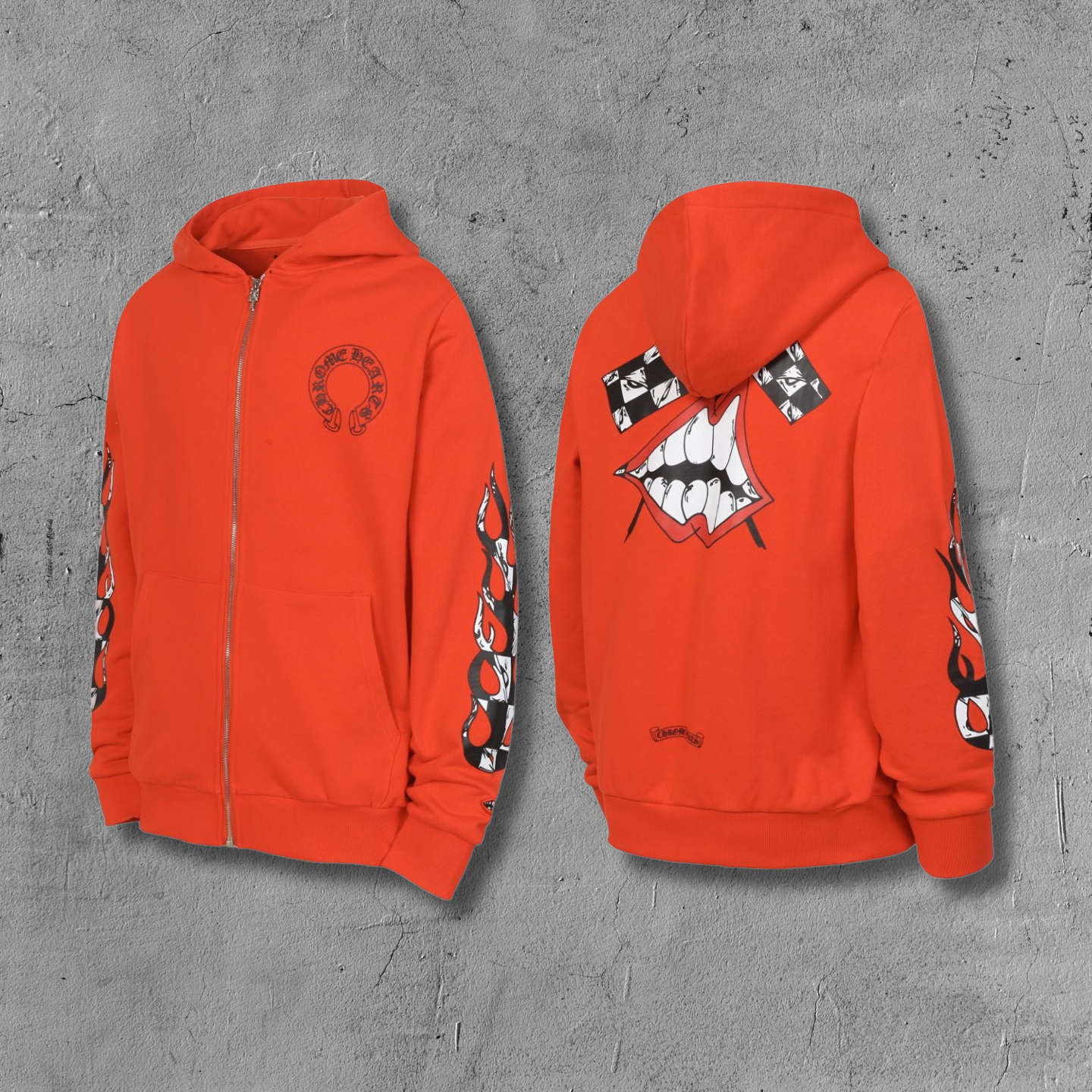 M-Boy Flames Red Full Zip Hoodie™