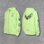 M-Boy Chain Linked Lime Green Full Zip Hoodie™