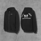 Hollywood White Triple Cross Black Full Zip Hoodie™