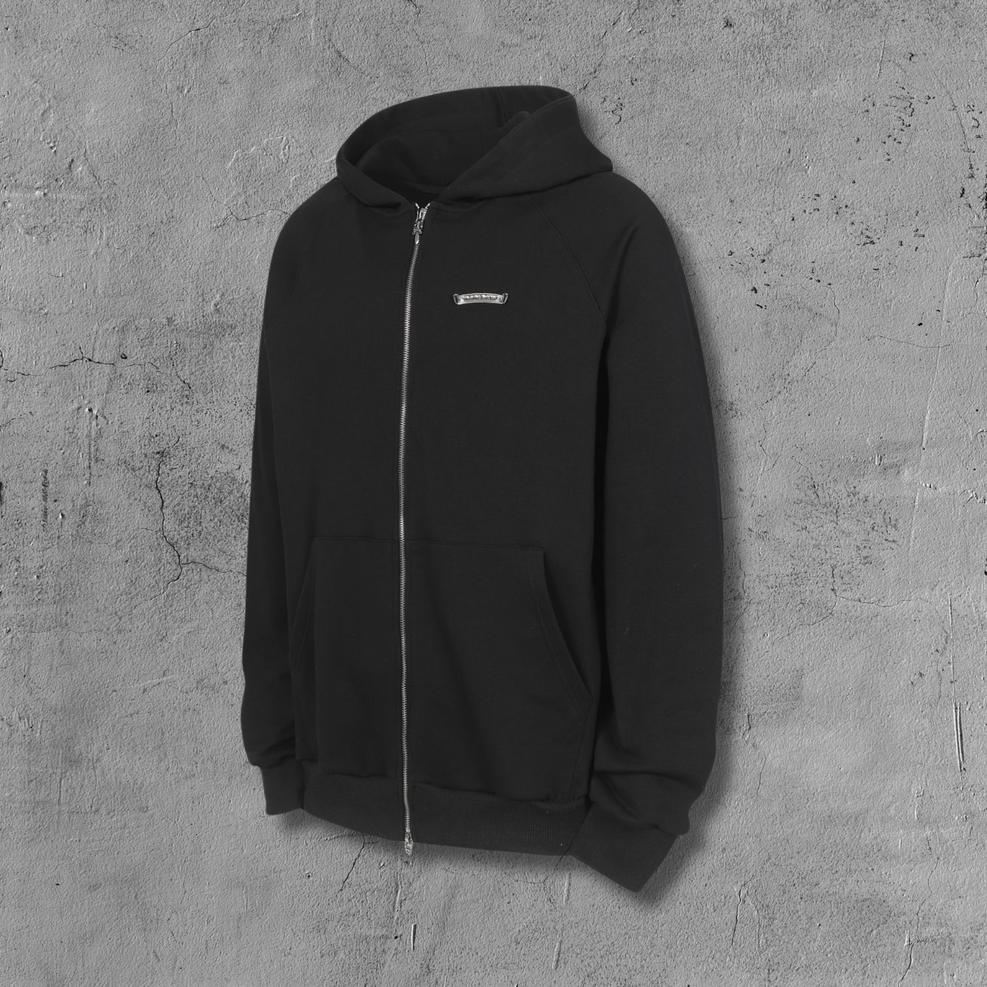 Hollywood White Triple Cross Black Full Zip Hoodie™