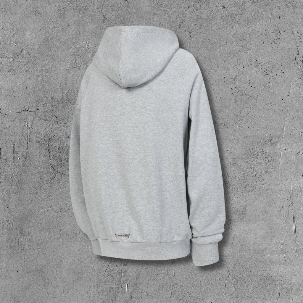 Leather Black Triple Cross Grey Full Zip Hoodie™
