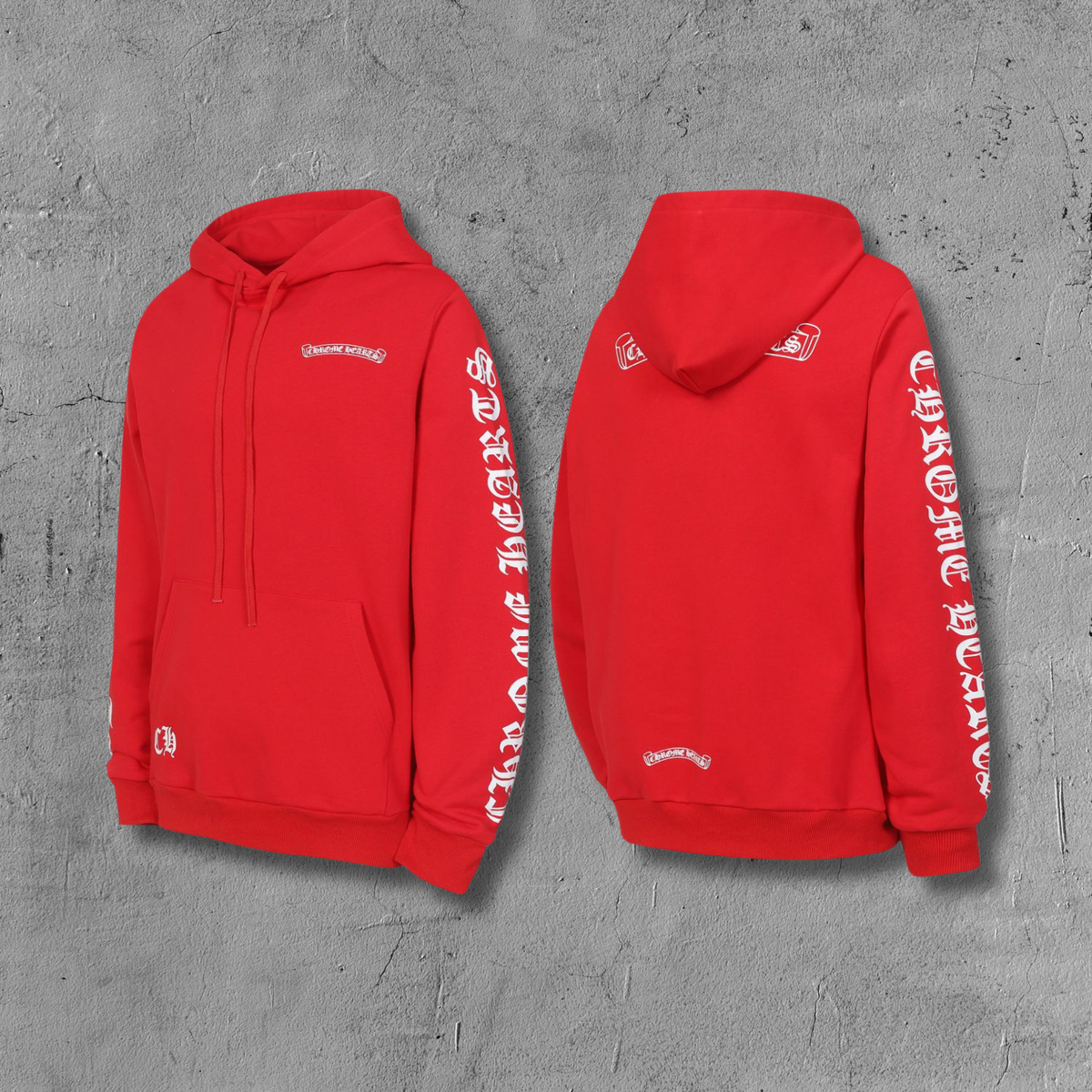 White Typography Logo Red Hoodie™