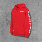 White Typography Logo Red Hoodie™