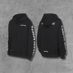 White Typography Logo Black Hoodie™