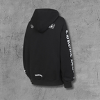 White Typography Logo Black Hoodie™