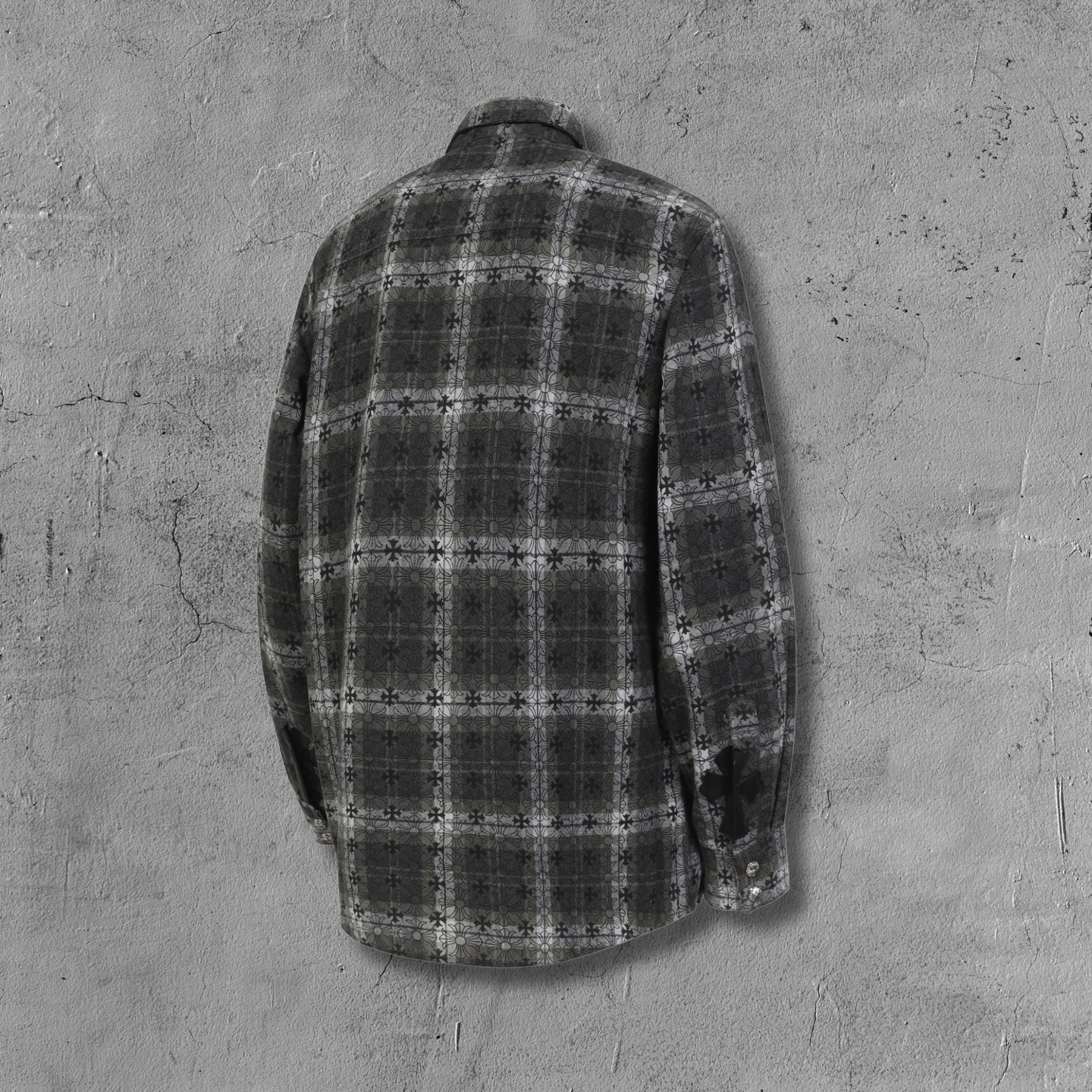 Flower Cross Pattern Dark Grey Flannel™