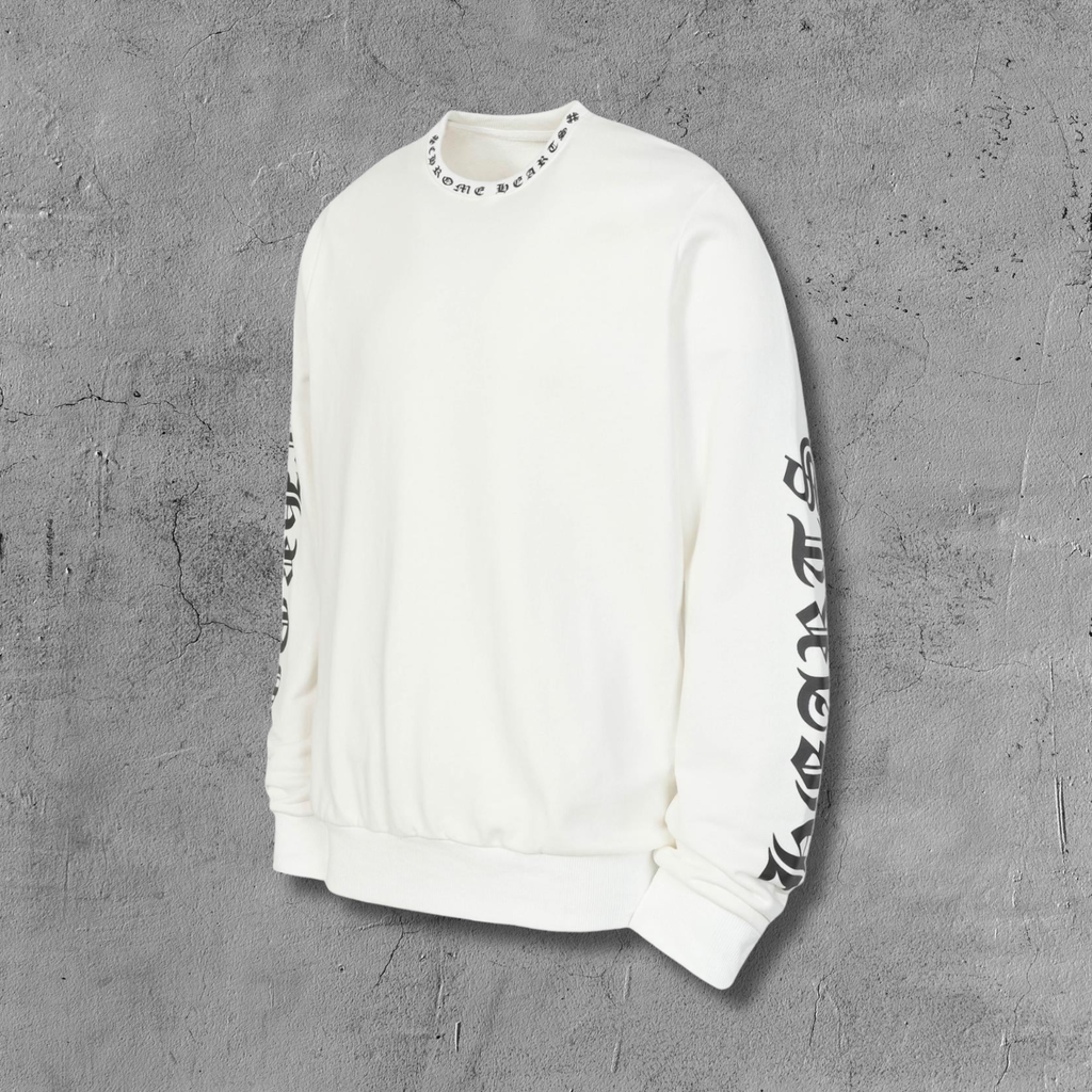Typography Collar White Sweatshirt™