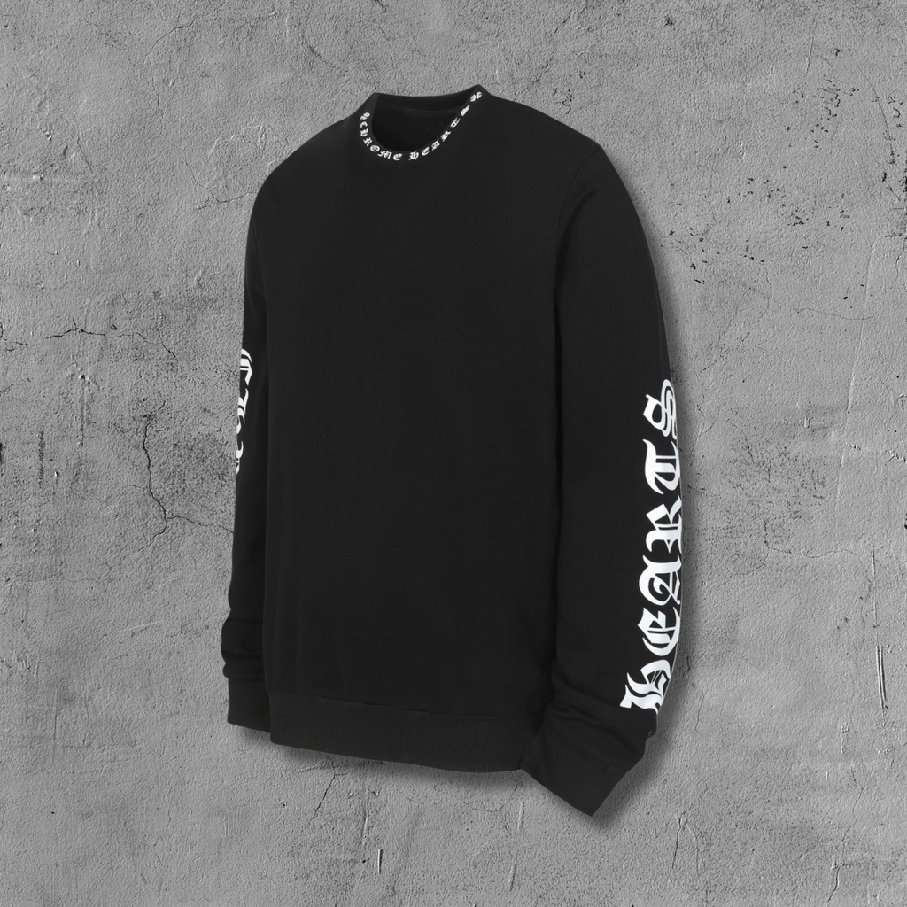 Typography Collar Black Sweatshirt™