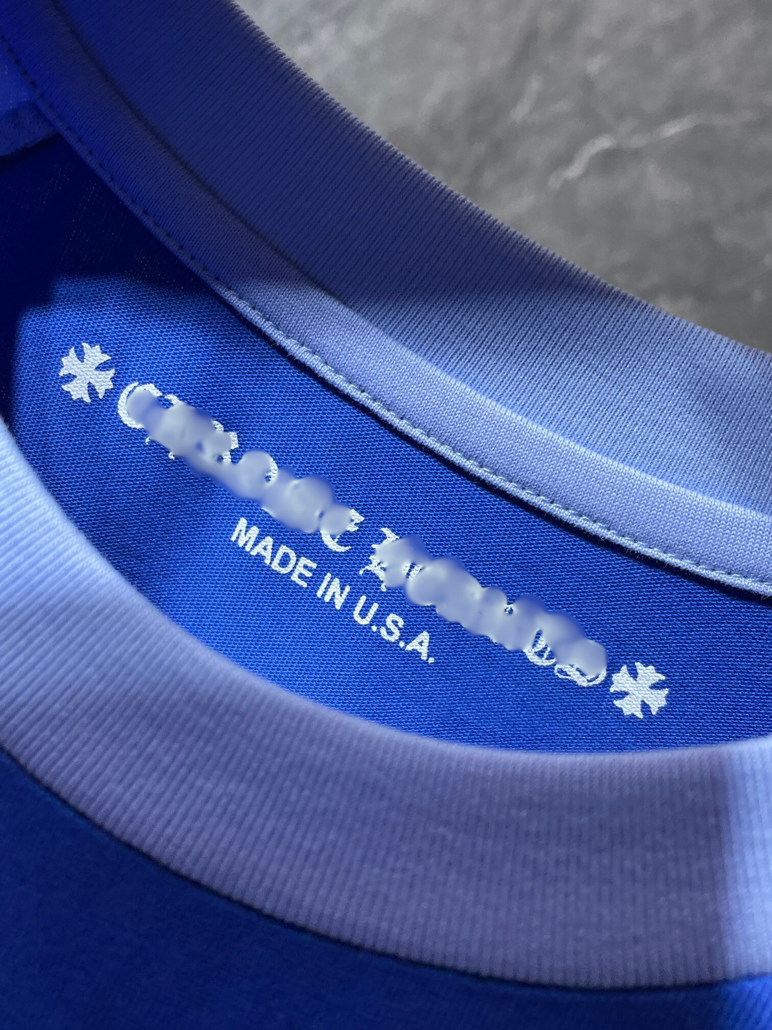 White Typography Logo Two Blue Long Sleeve™