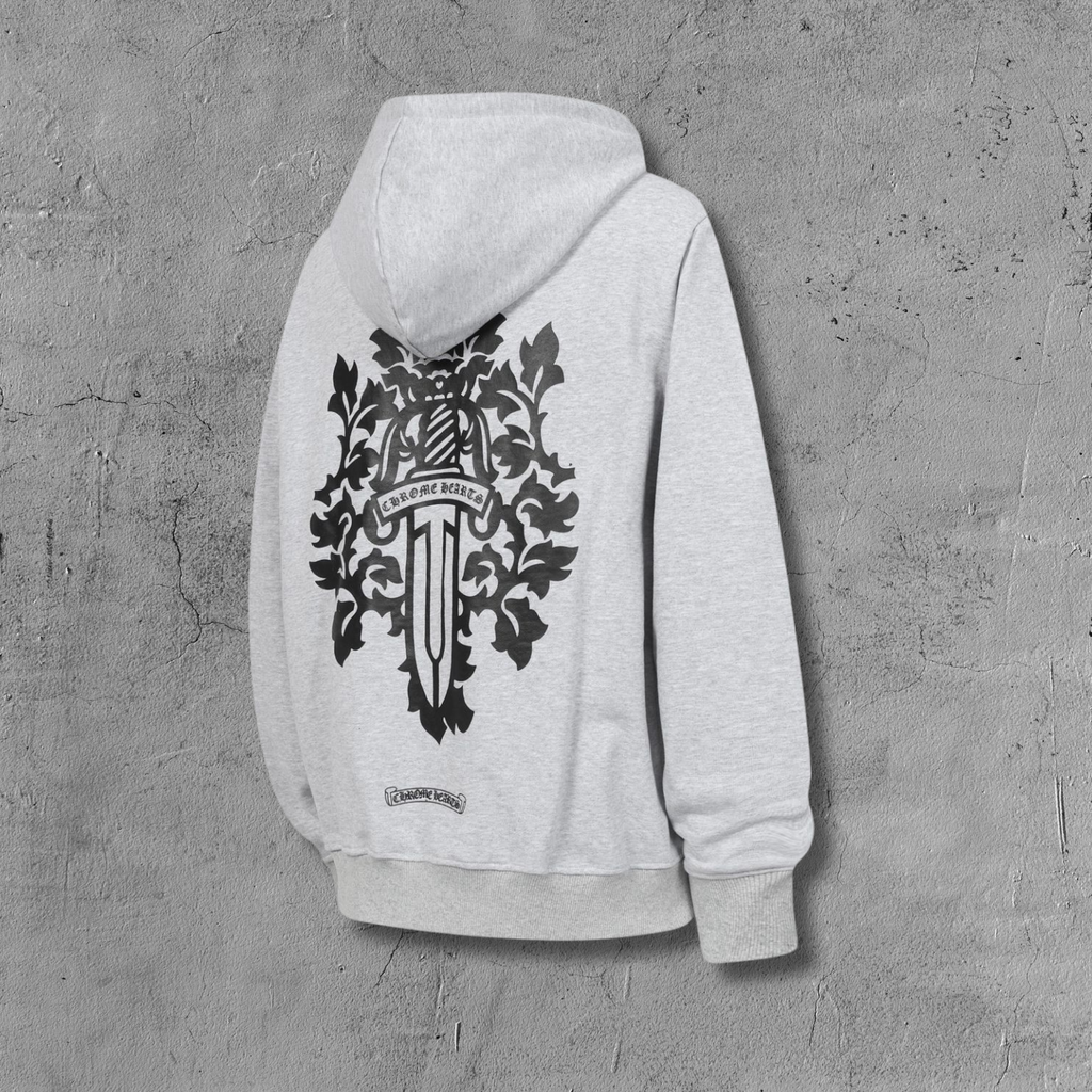 Dagger Emblem Full Zip Grey Hoodie™