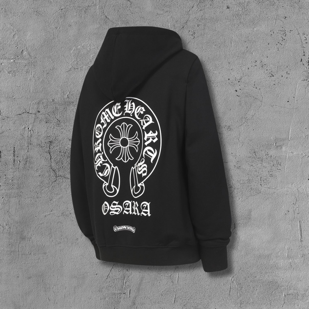 Horse Shoe Logo Osaka Full Zip Black Hoodie™