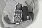 Double Black Leather Cross Grey Woven Long Sleeve™