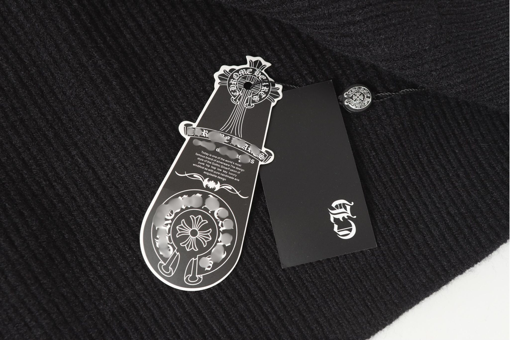 Triple Leather Cross Black Wool Full Zip Hoodie™